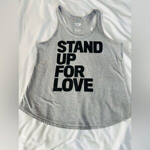 Trendy Gray 'Stand Up For Love' Tank Top